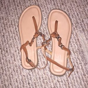Brown with gold sandels
